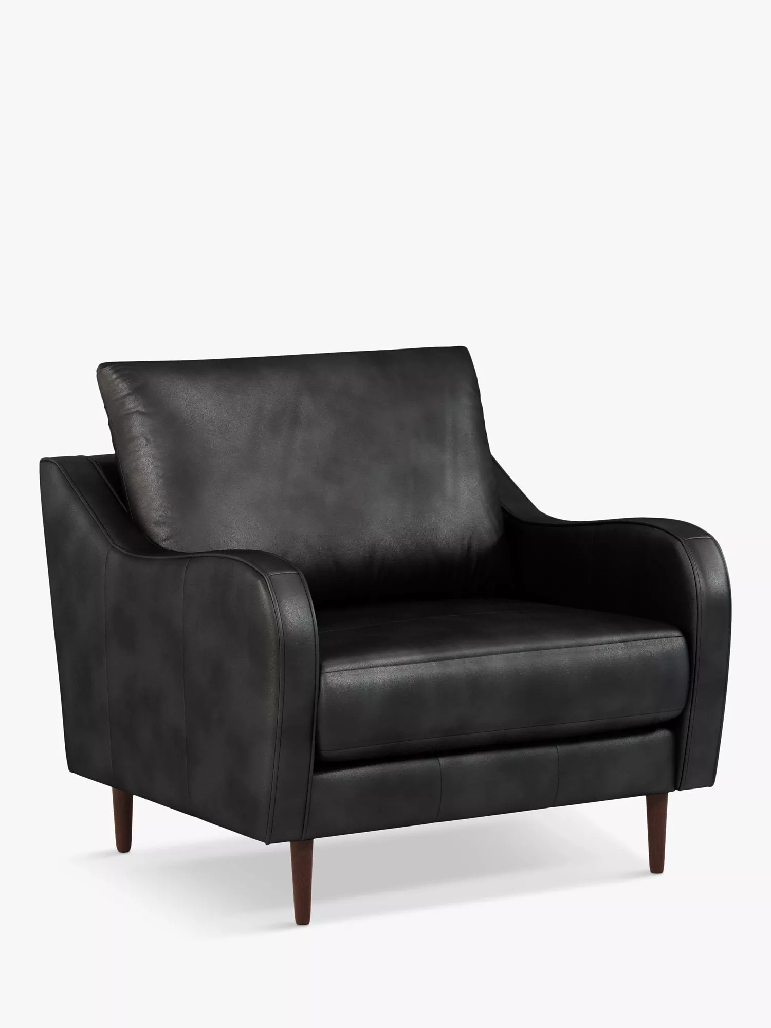 John Lewis & Partners Harp High Back Leather Snuggler, Dark Leg