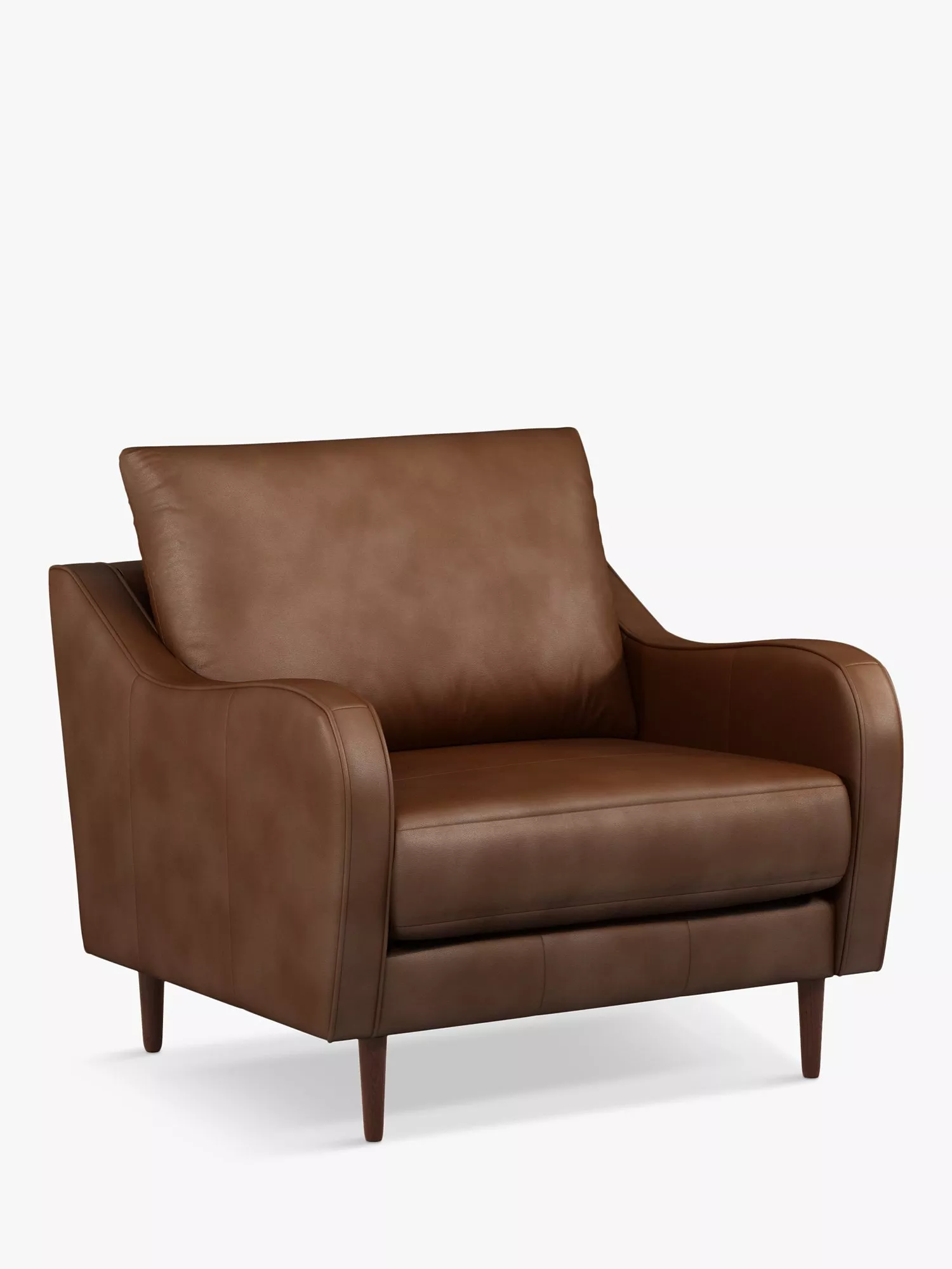 John Lewis & Partners Harp High Back Leather Snuggler, Dark Leg