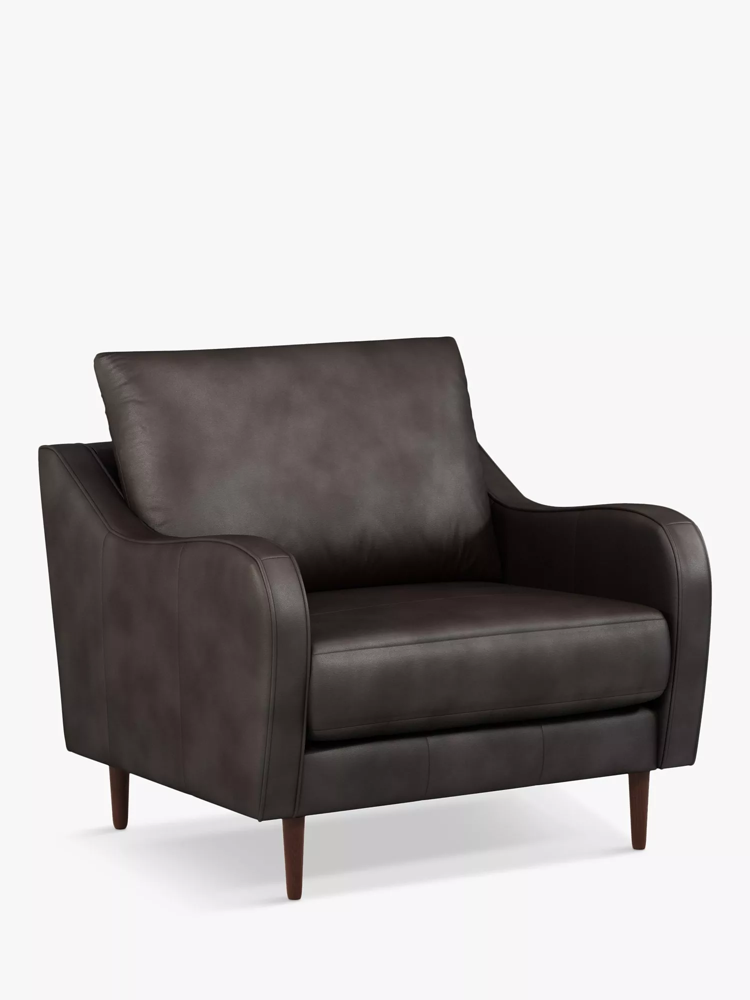 John Lewis & Partners Harp High Back Leather Snuggler, Dark Leg