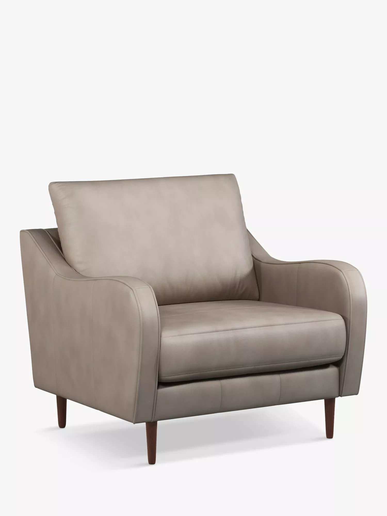 John Lewis & Partners Harp High Back Leather Snuggler, Dark Leg