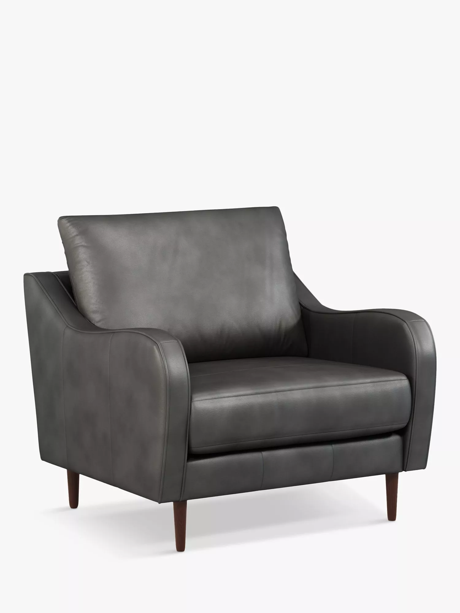 John Lewis & Partners Harp High Back Leather Snuggler, Dark Leg