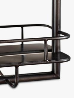 Gallery Direct Metal Frame Shelf & Rectangular Wall Mirror, 48 x 30cm, Black - view 2, Black