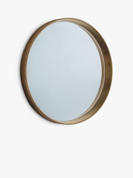 Gallery Direct Ridge Round Wall Mirror, 95cm - view 2, Gold