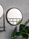 Gallery Direct Round Metal Frame Shelf Wall Mirror, 40cm, Antique Black