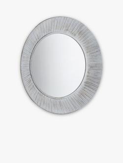 Gallery Direct Round Distressed Metal Wall Mirror, 81cm, White - view 2, White