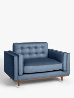 John Lewis + Swoon Lyon Loveseat, Lake Blue Velvet