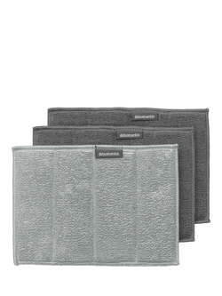 Brabantia Universal Microfibre Cleaning Pads, Pack of 3, Mid Grey