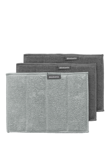 Brabantia Universal Microfibre Cleaning Pads, Pack of 3, Mid Grey