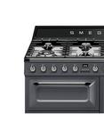 Smeg Victoria Dual Fuel Range Cooker, 90cm Wide, Slate Grey