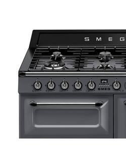 Smeg Victoria TR103 Dual Fuel Range Cooker, 100cm Wide - view 2, Slate Grey