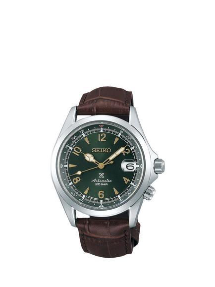 Seiko SPB121J1 Men's Prospex Alpinist 2020 Automatic Date Leather Strap Watch, Brown/Green, Brown/Green