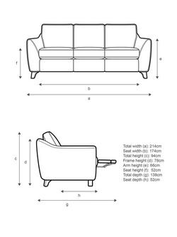 G Plan Vintage The Sixty Eight Large 3 Seater Sofa with Double Footrest Mechanism - view 2, Sorren Grey