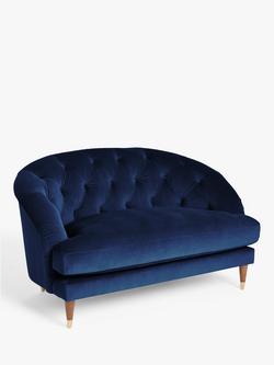 John Lewis + Swoon Radley Loveseat, Caspian Blue Velvet