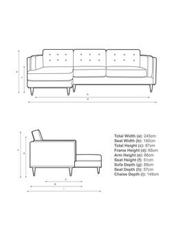 John Lewis + Swoon Lyon LHF Chaise End Sofa - view 2, Charcoal Grey Cotton