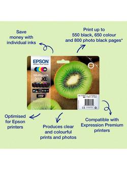 Epson Kiwi 202 Inkjet Printer Cartridge Multipack, Pack of 5 - view 2, Multi