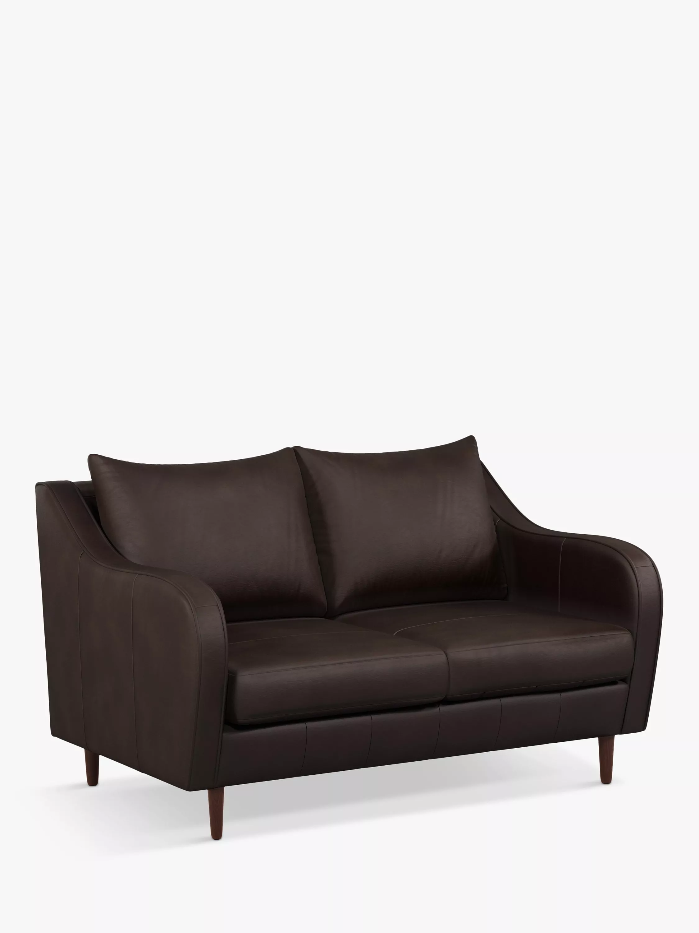 John Lewis & Partners Harp Small 2 Seater Leather Sofa, Dark Leg