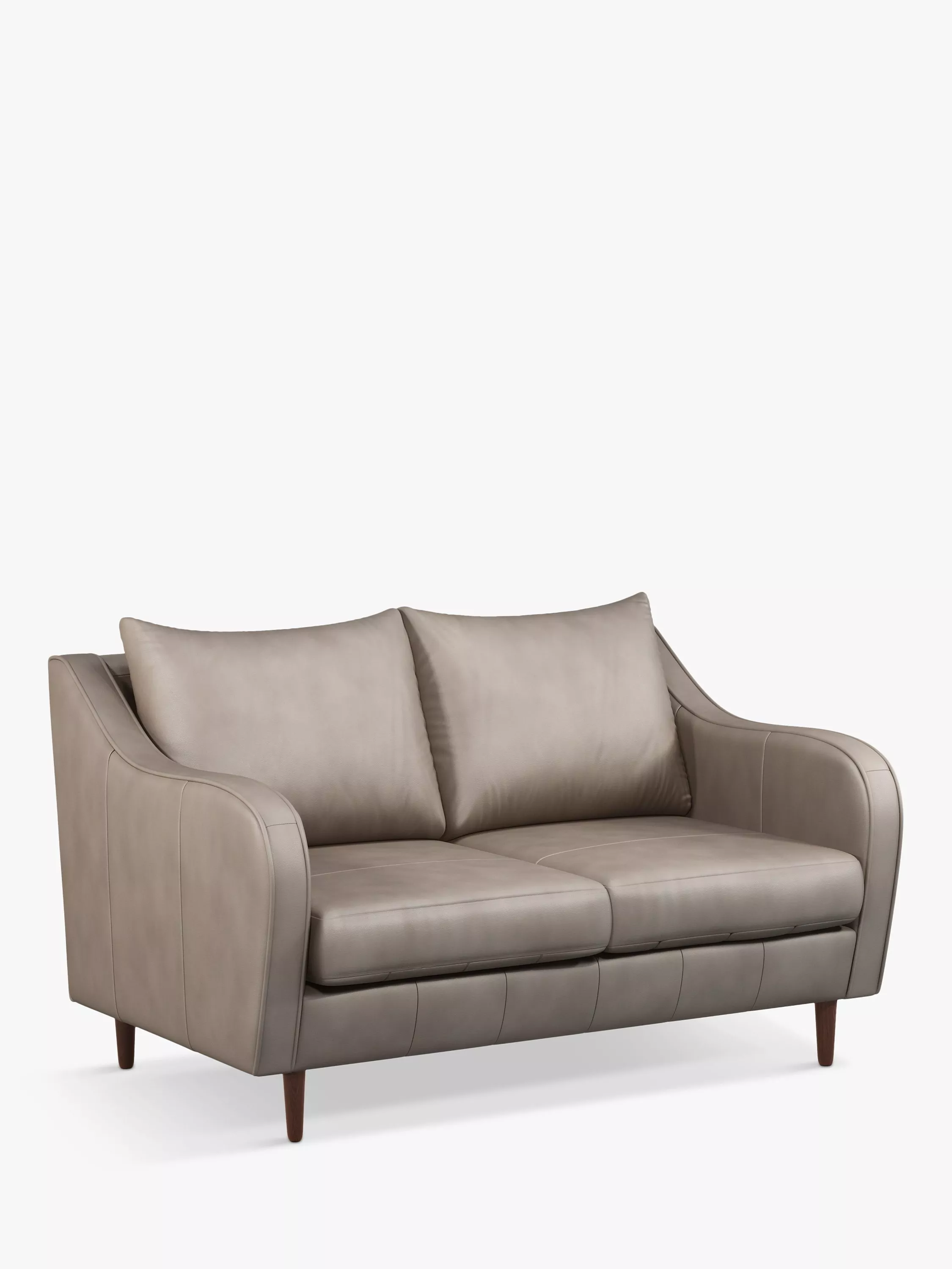 John Lewis & Partners Harp Small 2 Seater Leather Sofa, Dark Leg