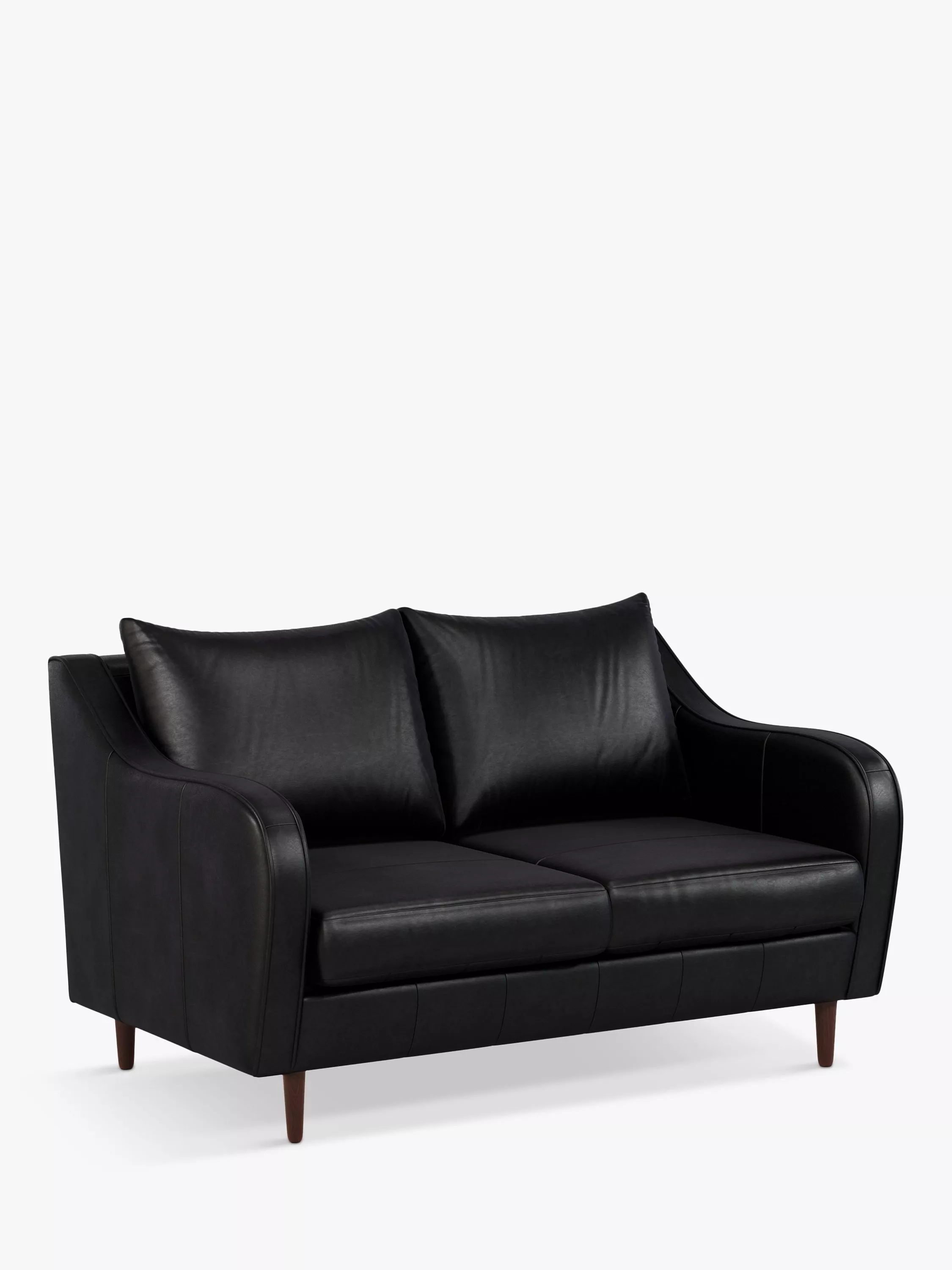 John Lewis & Partners Harp Small 2 Seater Leather Sofa, Dark Leg