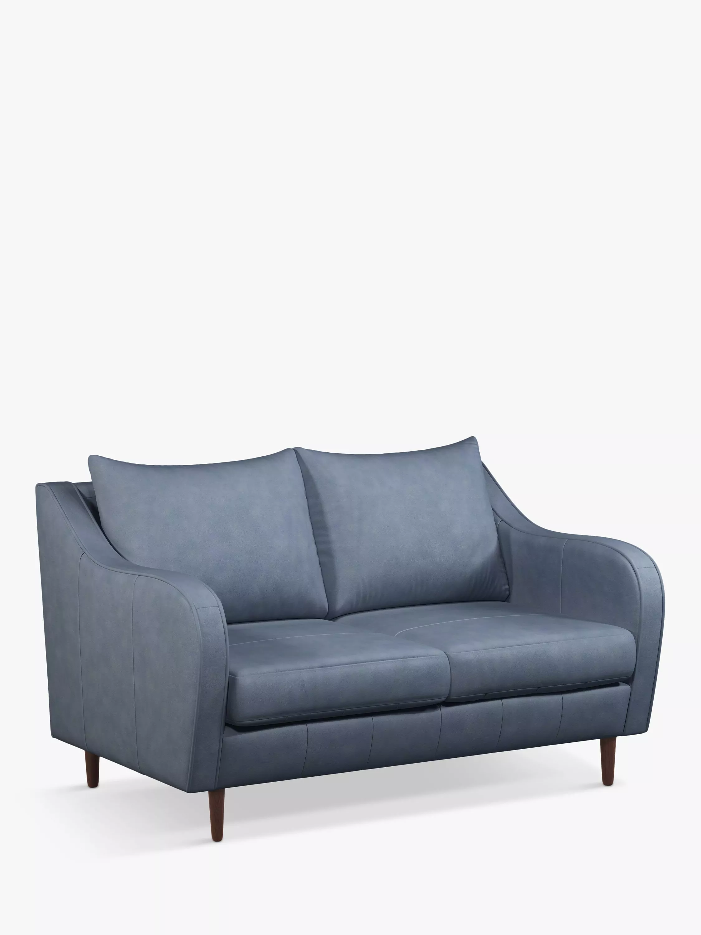 John Lewis & Partners Harp Small 2 Seater Leather Sofa, Dark Leg