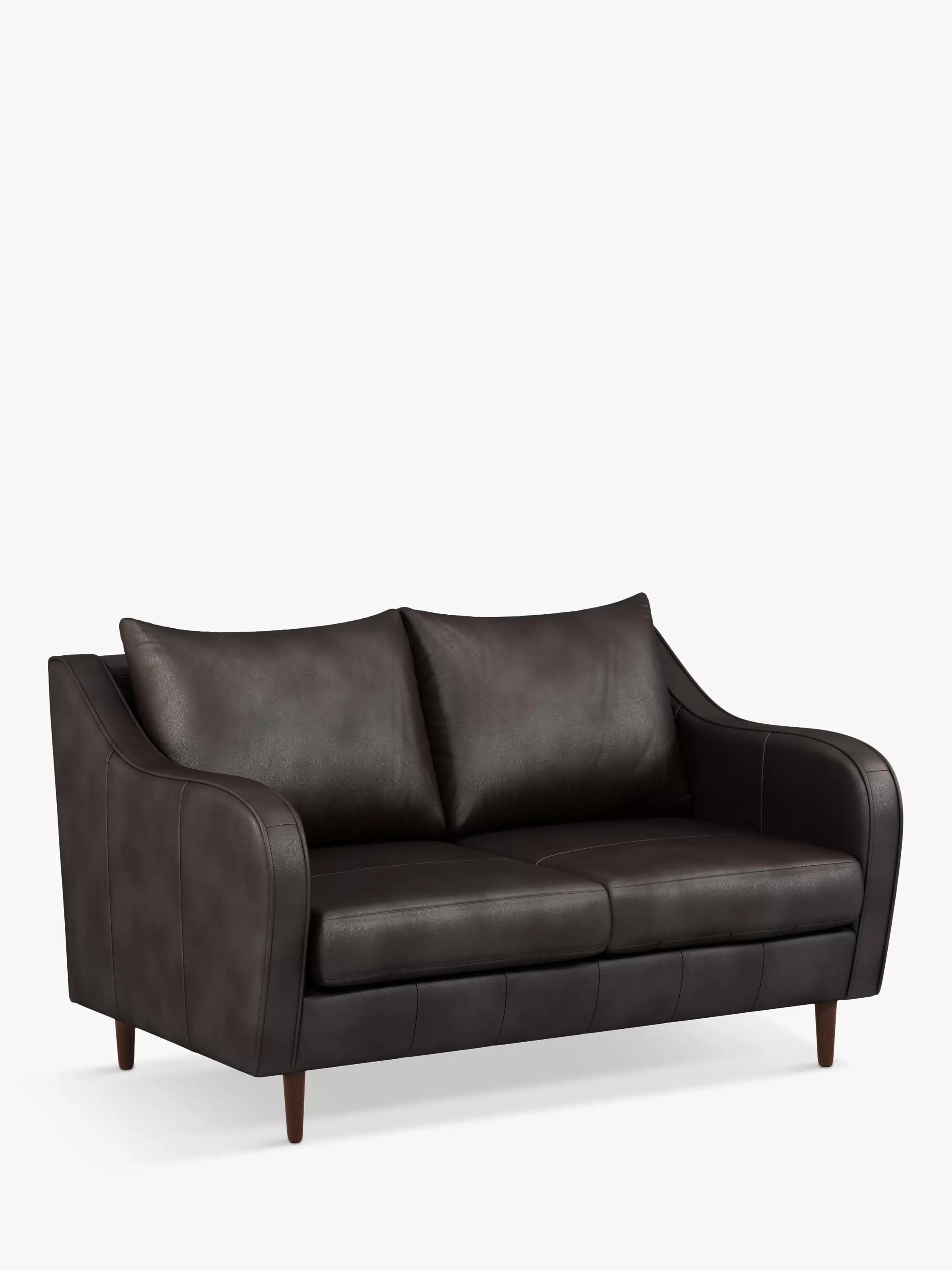 John Lewis & Partners Harp Small 2 Seater Leather Sofa, Dark Leg
