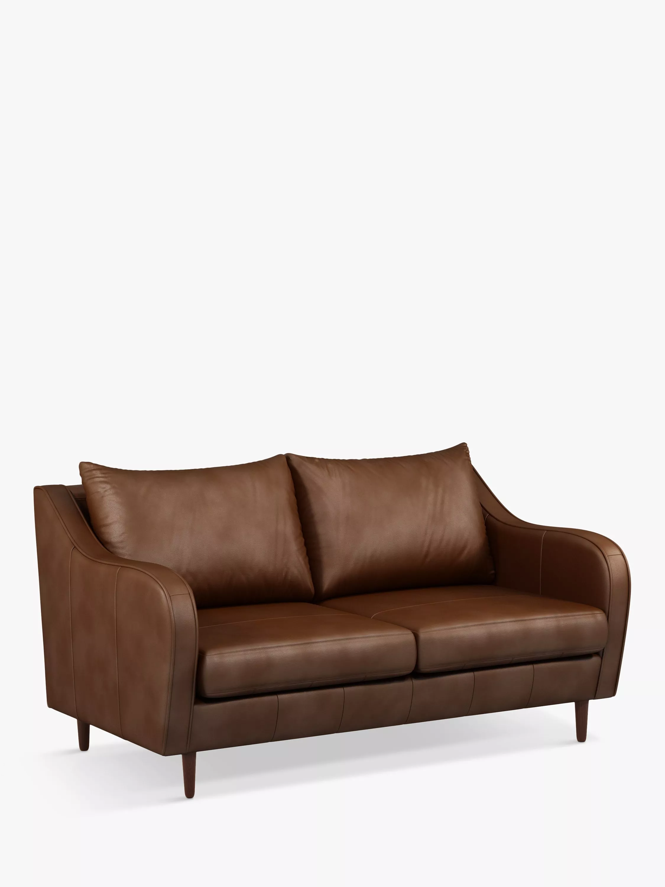 John Lewis & Partners Harp Medium 2 Seater Leather Sofa, Dark Leg