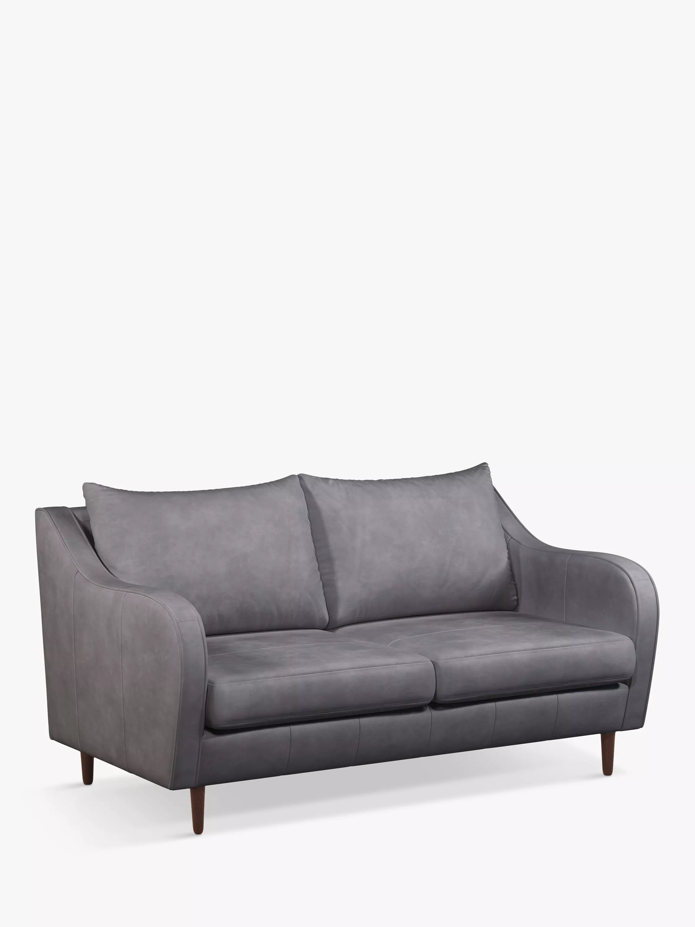 John Lewis & Partners Harp Medium 2 Seater Leather Sofa, Dark Leg