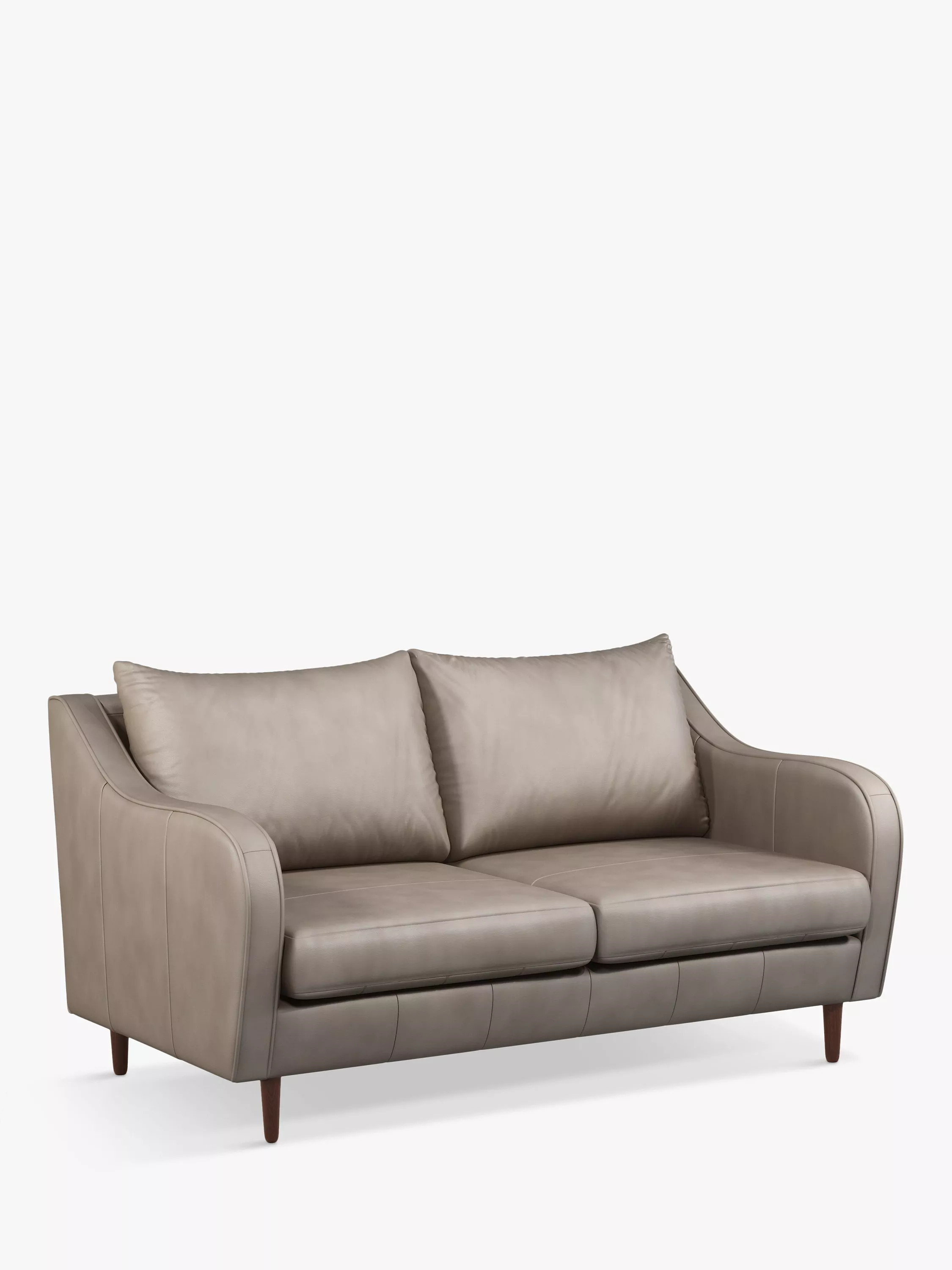 John Lewis & Partners Harp Medium 2 Seater Leather Sofa, Dark Leg