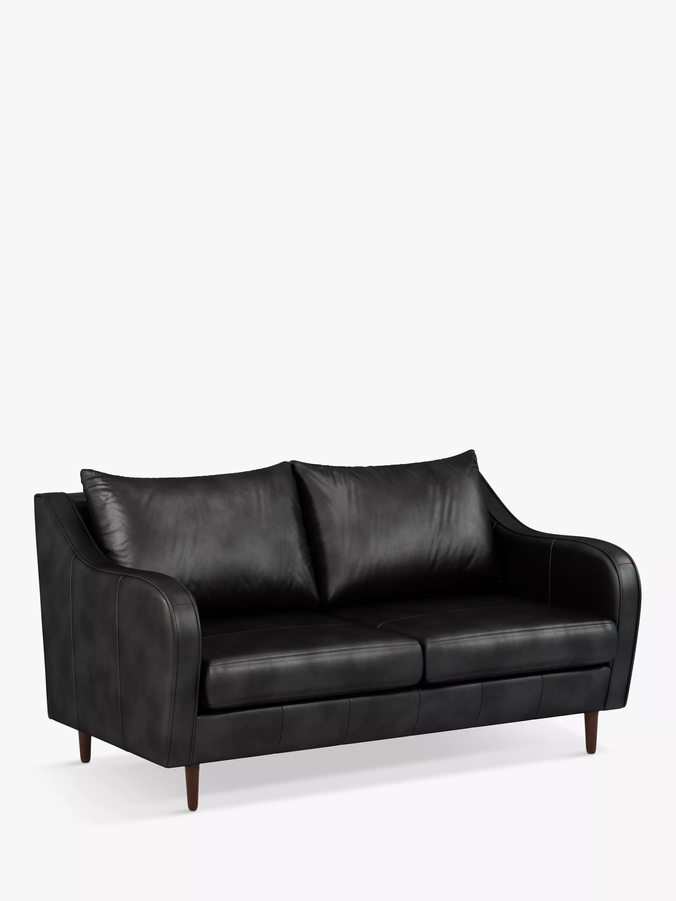 John Lewis & Partners Harp Medium 2 Seater Leather Sofa, Dark Leg