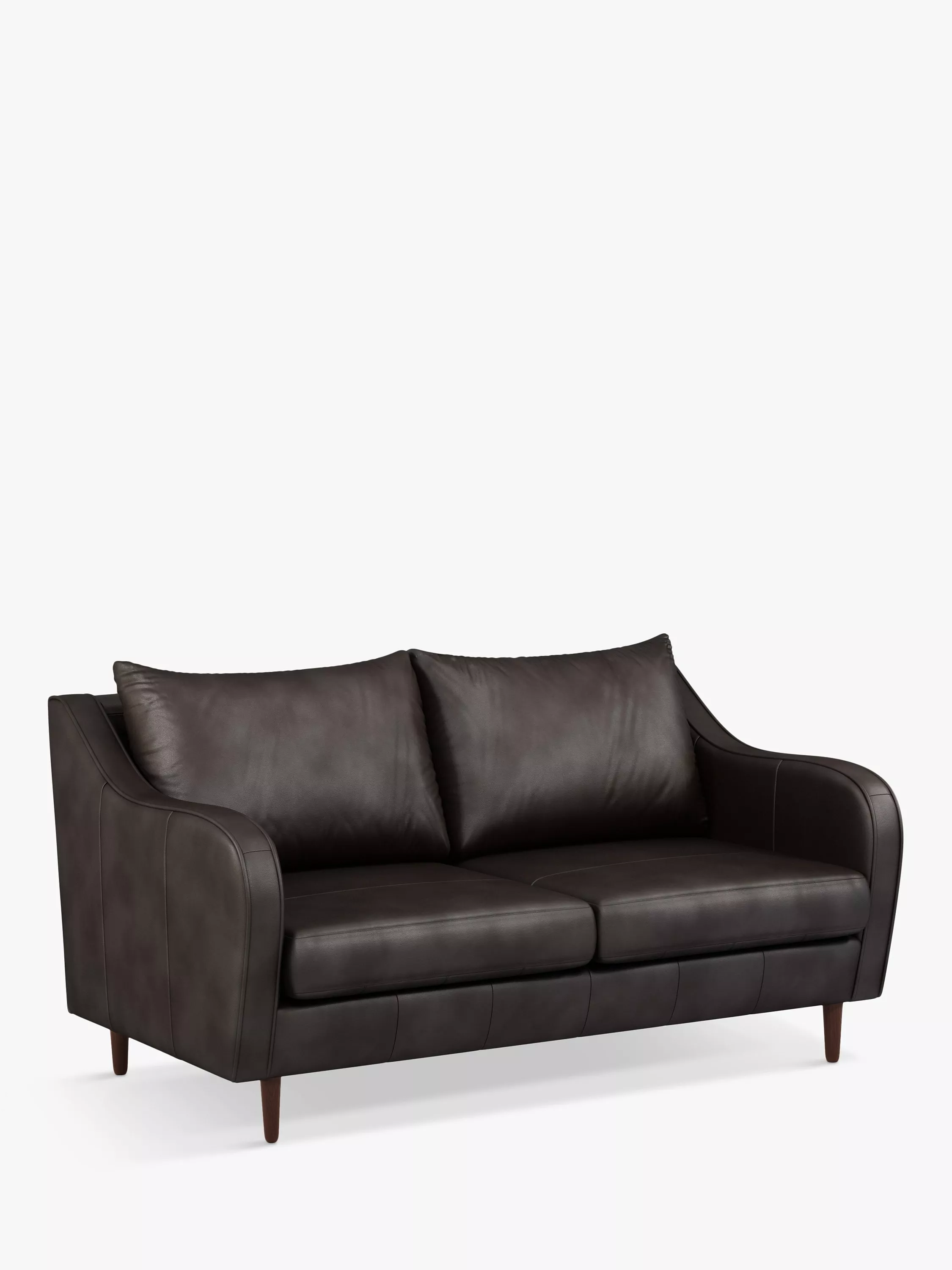 John Lewis & Partners Harp Medium 2 Seater Leather Sofa, Dark Leg