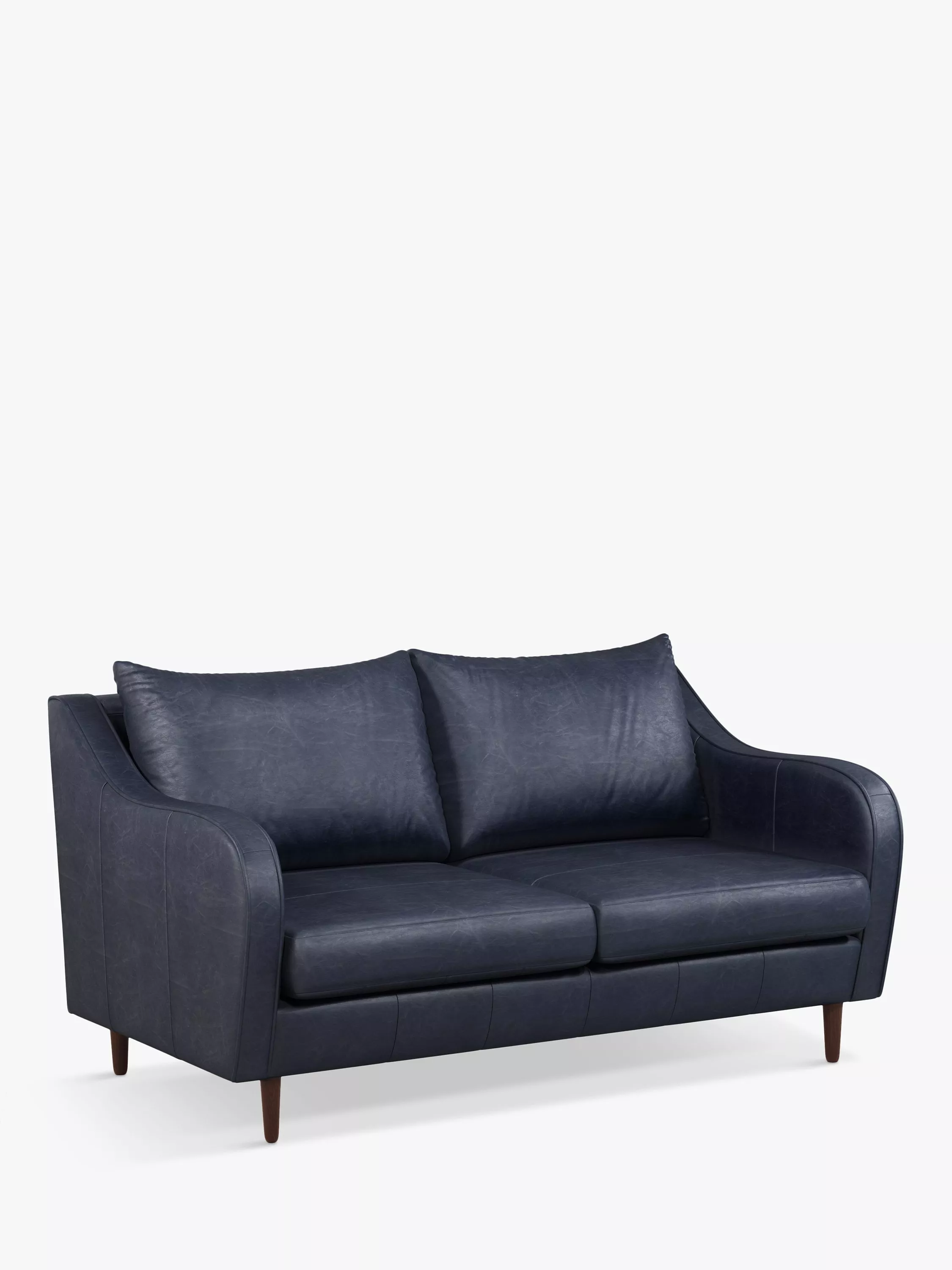 John Lewis & Partners Harp Medium 2 Seater Leather Sofa, Dark Leg