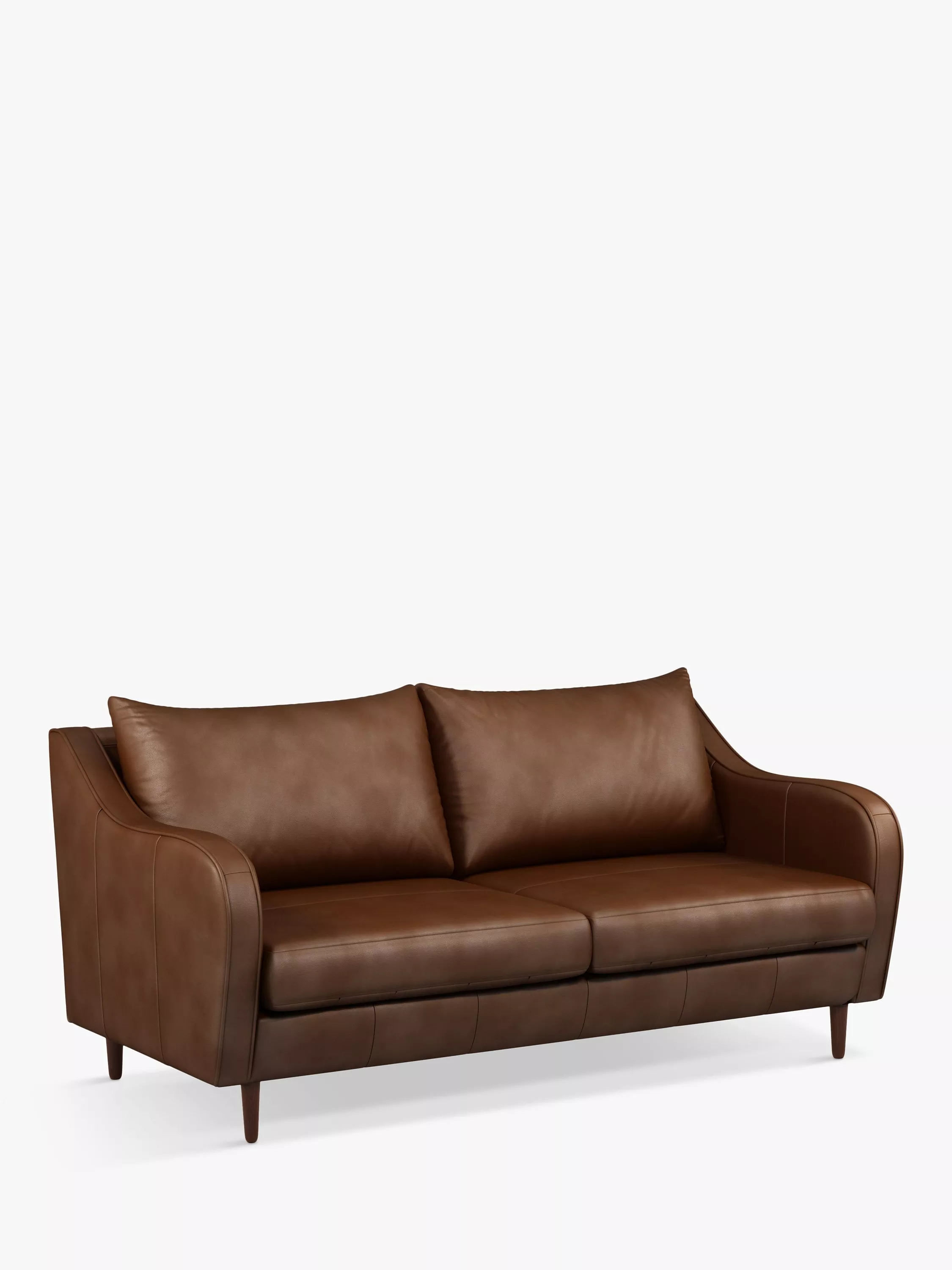 John Lewis & Partners Harp Large 3 Seater Leather Sofa, Dark Leg