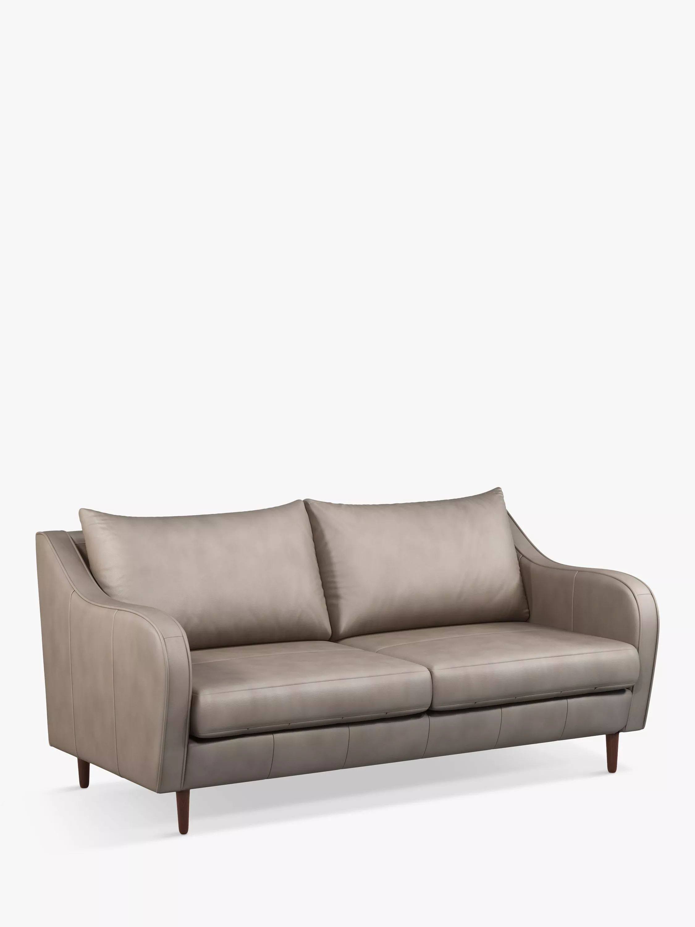 John Lewis & Partners Harp Large 3 Seater Leather Sofa, Dark Leg