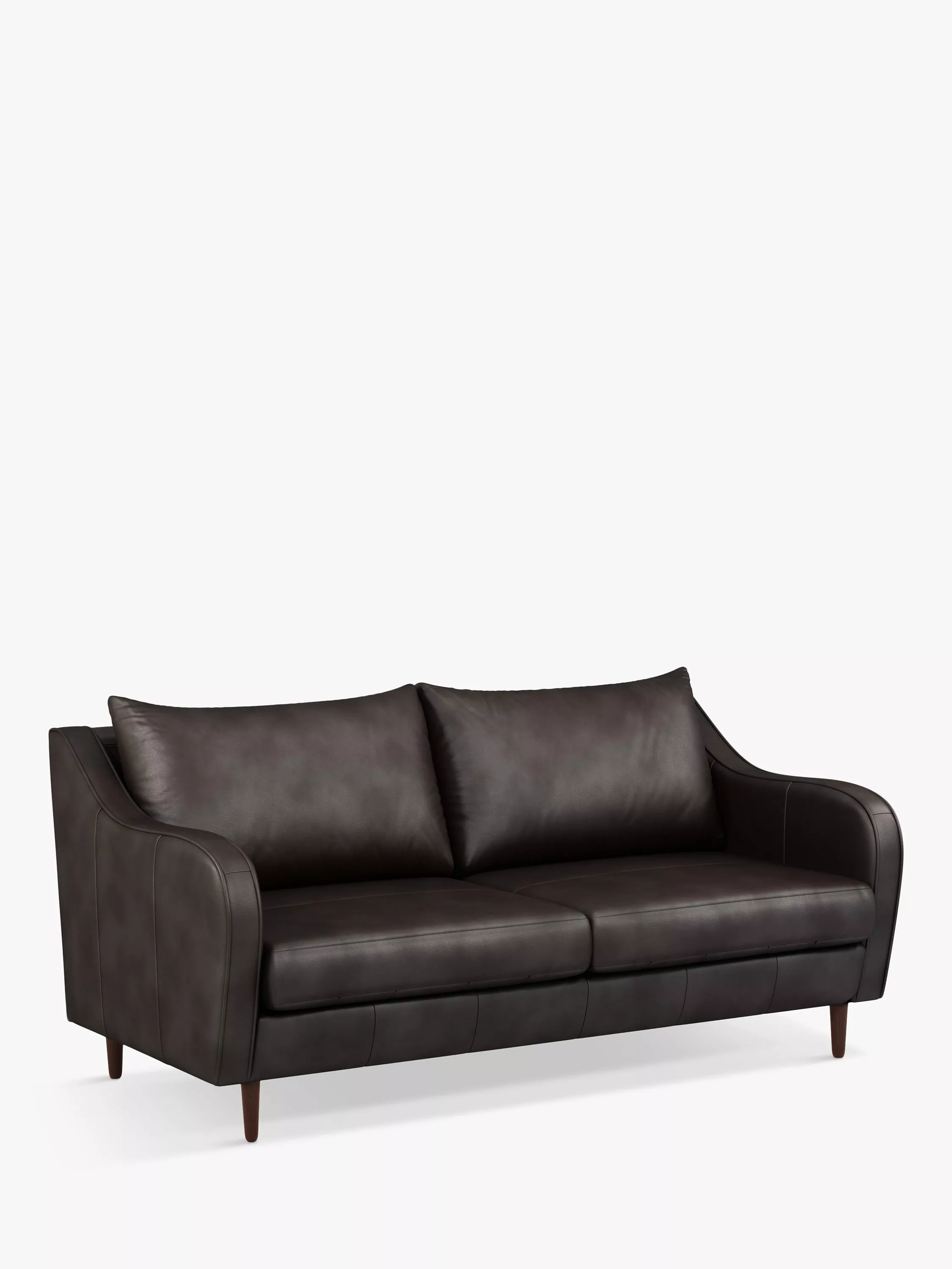 John Lewis & Partners Harp Large 3 Seater Leather Sofa, Dark Leg
