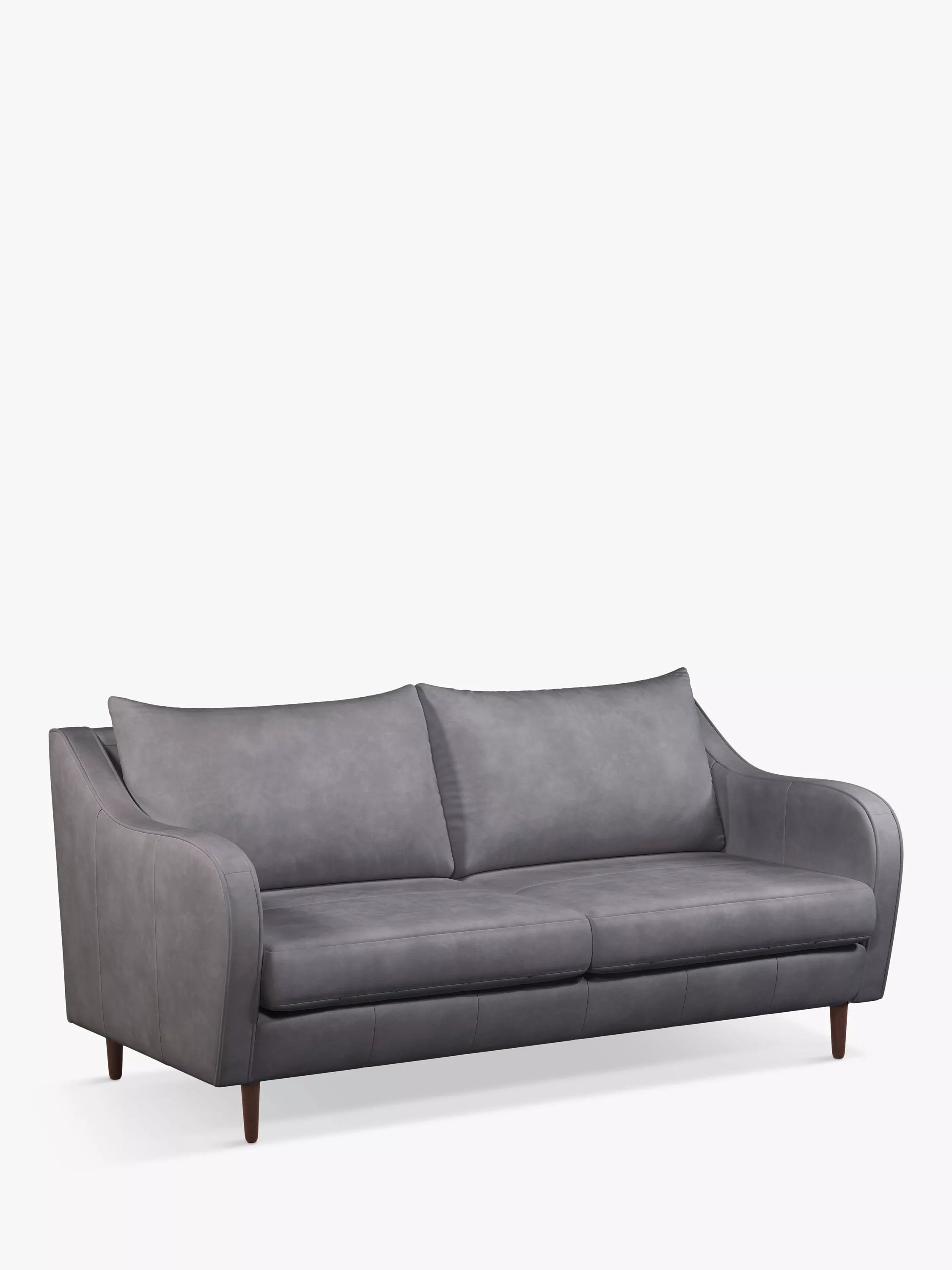 John Lewis & Partners Harp Large 3 Seater Leather Sofa, Dark Leg