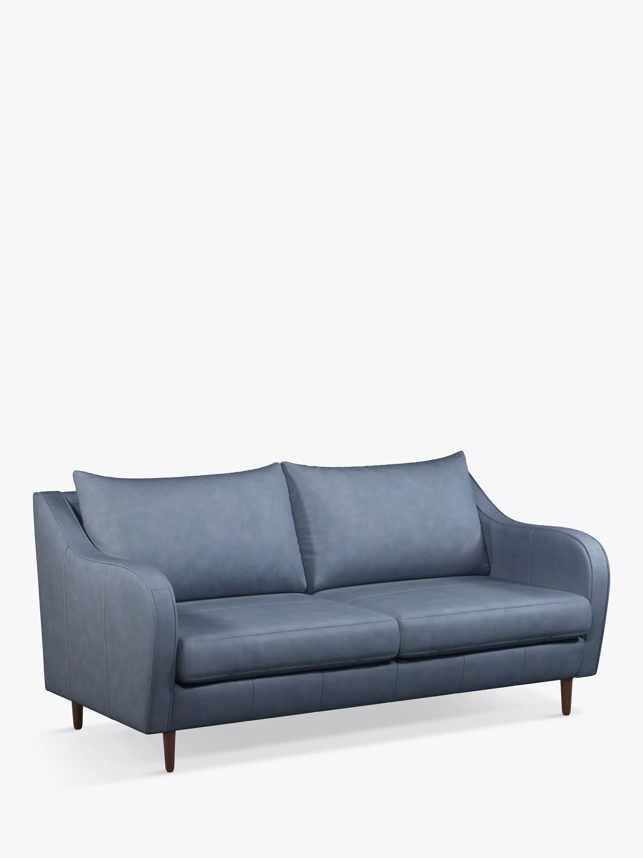 John Lewis & Partners Harp Large 3 Seater Leather Sofa, Dark Leg