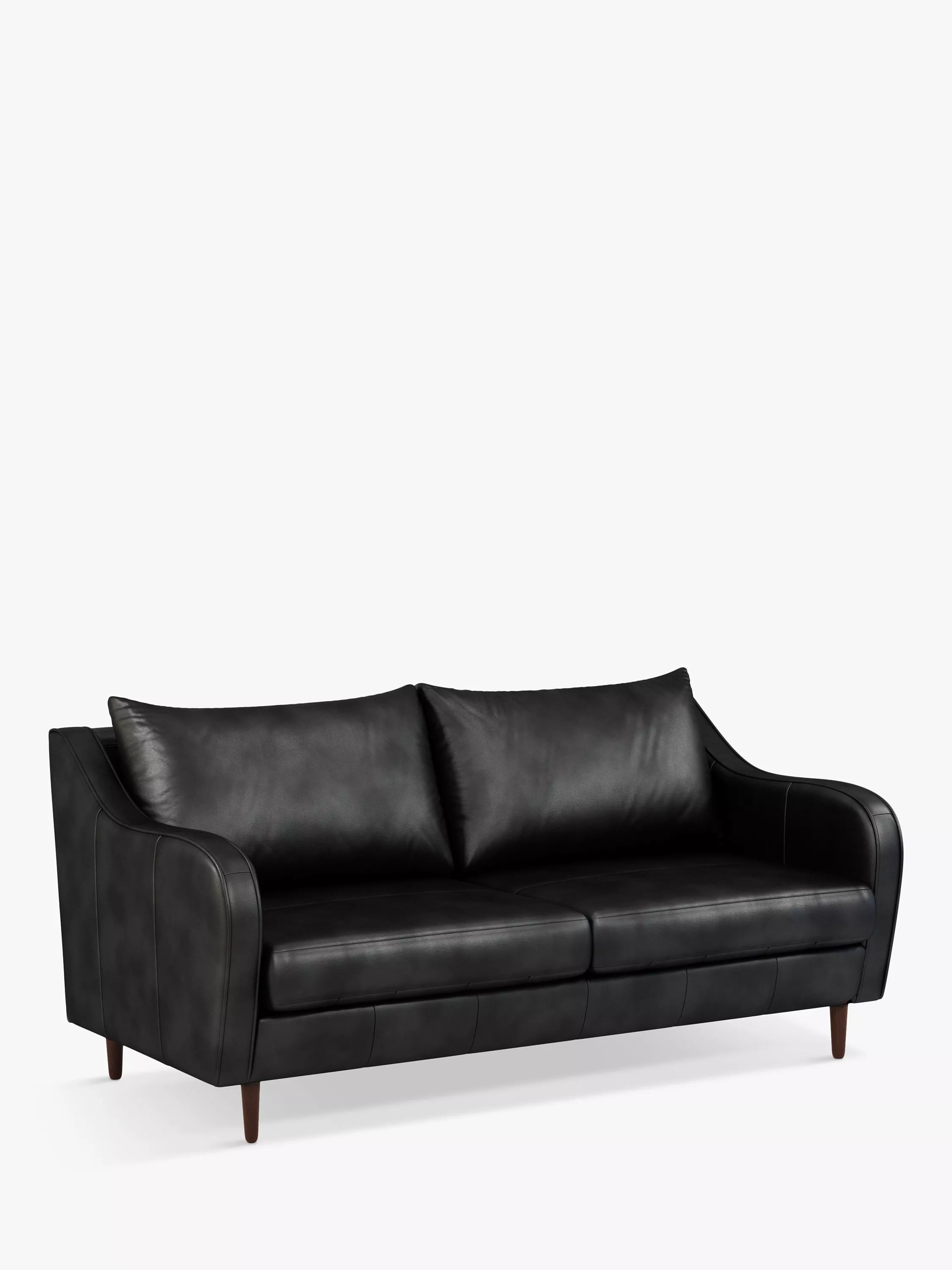 John Lewis & Partners Harp Large 3 Seater Leather Sofa, Dark Leg