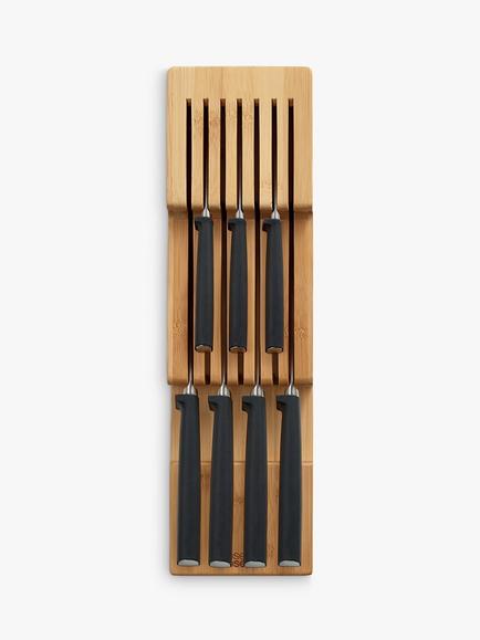 Joseph Joseph DrawerStore Bamboo 2 Tier Knife Organiser - view 2, Natural