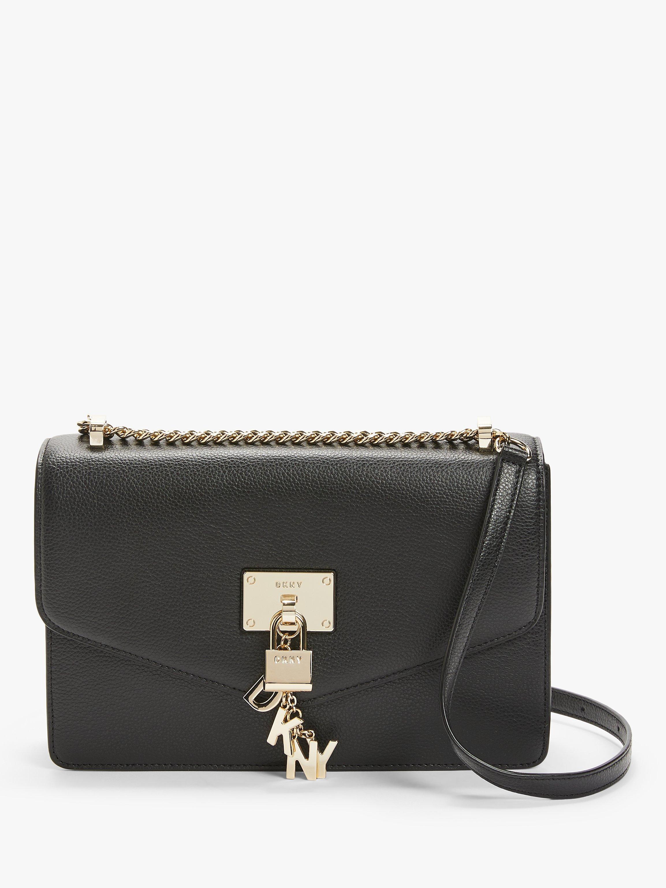 Dkny elissa leather chain strap signature crossbody online