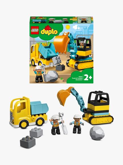 LEGO DUPLO 10931 Truck & Tracked Excavator Building Toy, 