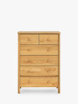 John Lewis Spindle 6 Drawer Chest, Oak, Oak