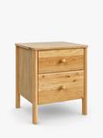 John Lewis Spindle 2 Drawer Bedside Table, Oak