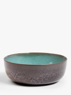 John Lewis Reactive Glaze Stoneware Cereal Bowl, 16.6cm, Green