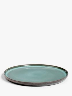 John Lewis Reactive Glaze Stoneware Dinner Plate, 26.2cm - view 2, Green