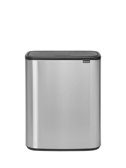 Brabantia Bo Recycling Touch Bin, 2x 30L, Matt Steel Fpp