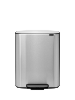 Brabantia Bo Pedal Bin, 60L, Matt Steel Fpp