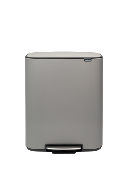 Brabantia Bo Pedal Bin, 60L, Mineral Concrete Grey, Mineral Concrete Grey