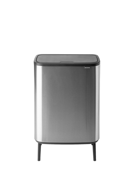 Brabantia Bo Hi Recycling Touch Bin, 2 x 30L, Matt Steel Fpp