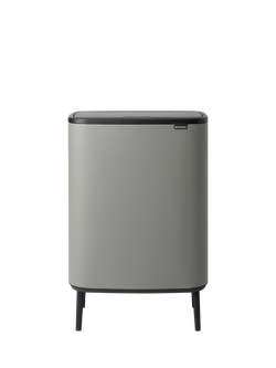 Brabantia Bo Hi Recycling Touch Bin, Mineral Concrete Grey, 2x 30L, Mineral Concrete Grey
