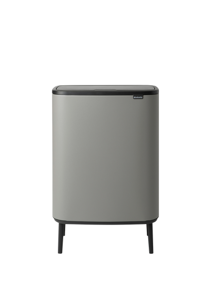 Brabantia Bo Hi Recycling Touch Bin, Mineral Concrete Grey, 2x 30L, Mineral Concrete Grey