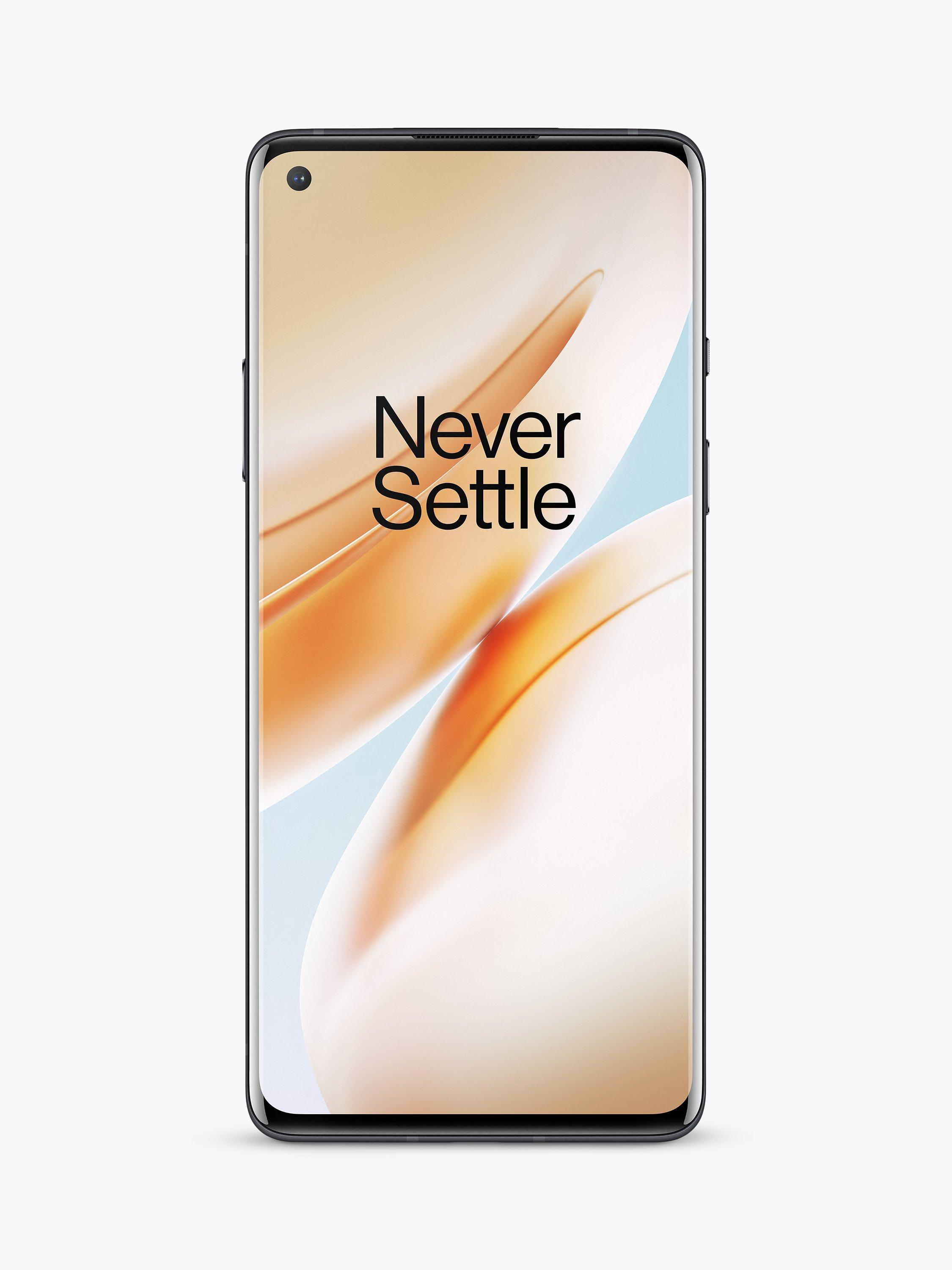 OnePlus 8 Smartphone, Android, 6.55", SIM Free, 8GB RAM, 5G, SIM Free 128GB, Onyx Black